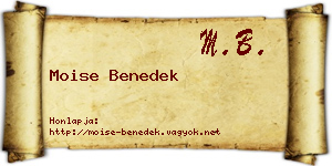 Moise Benedek névjegykártya